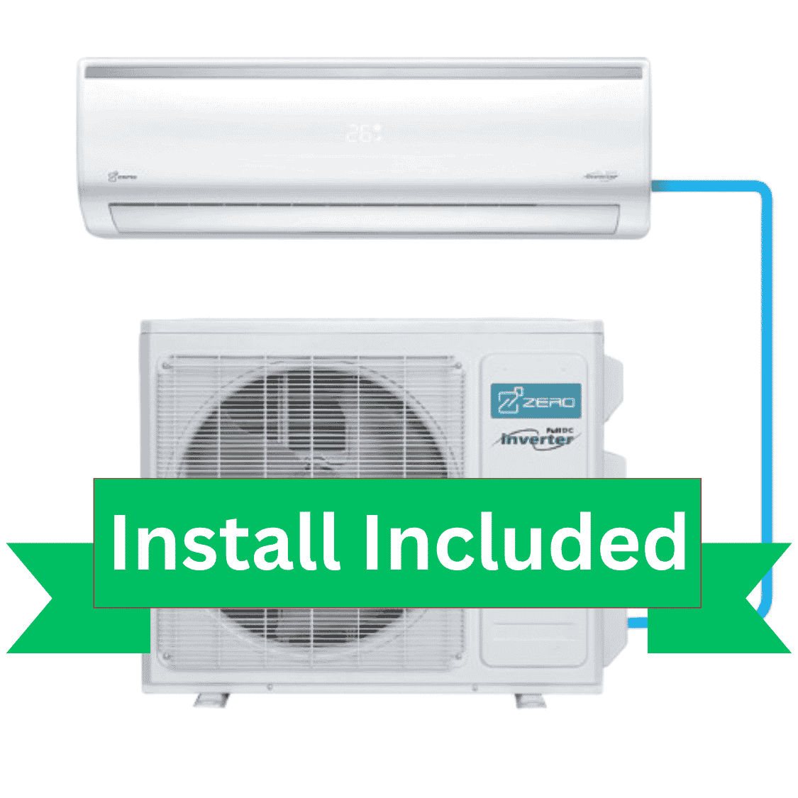 Zero 9,000 BTU Standard Ductless Heat Pump System (110V)
