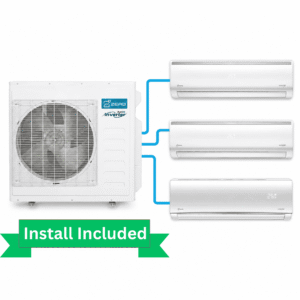 Zero 3 Zone (3 Head) Ductless Multi-Zone Heat Pump System – 27,000 BTU (3 × 9,000 BTU)